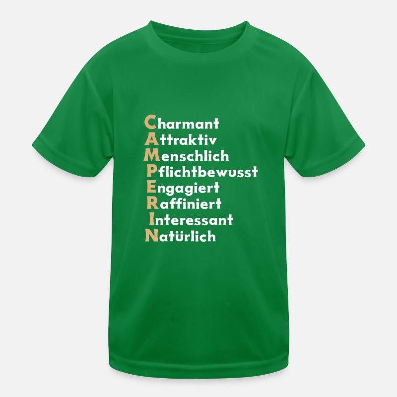 Camper Design – Eigenschaften einer Camperin Kinder Funktions-T-Shirt