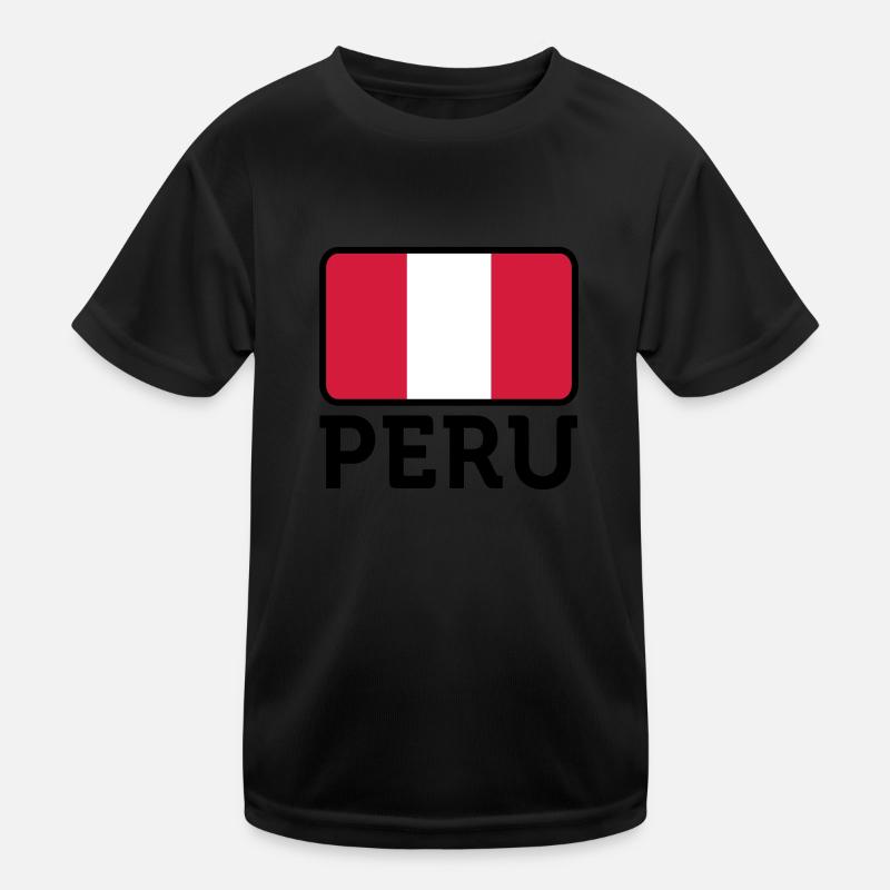 Nationalflagge von Peru Kinder Funktions-T-Shirt