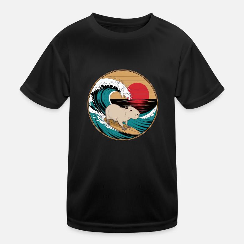Capybara Surfen - Vintage Sunset Kinder Funktions-T-Shirt