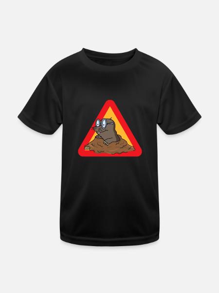 Maulwurf - Kinder Funktions-T-Shirt - Schwarz - Vorne