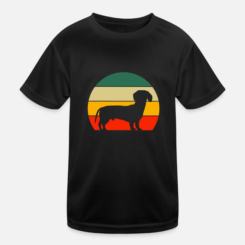 Haustierbesitzer Hunde Geschenk Retro Dackel Kinder Funktions-T-Shirt