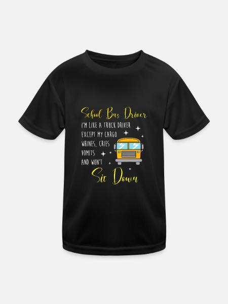 Schulbusfahrer Schulbus - Kinder Funktions-T-Shirt - Schwarz - Vorne