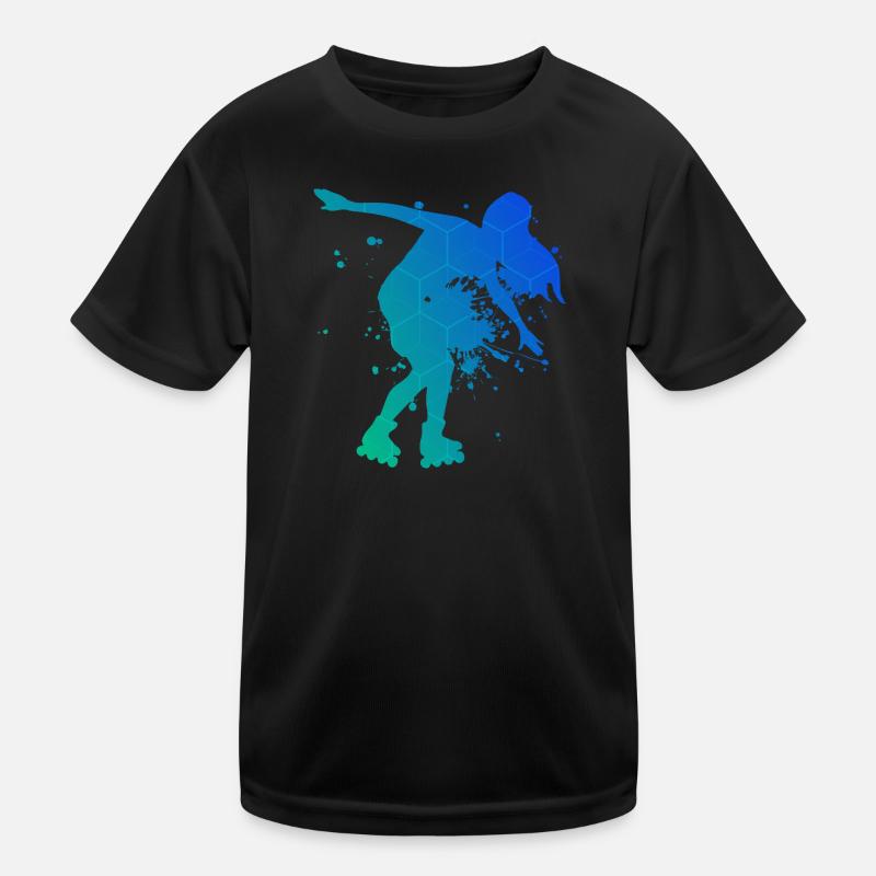 Rollerskaten Roller Skates Roller Skating - Kinder Funktions-T-Shirt - Schwarz