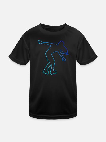 Patinage Hommes Patinage à roulettes Femmes Patins à roulettes - T-shirt sport Enfant - noir - Devant