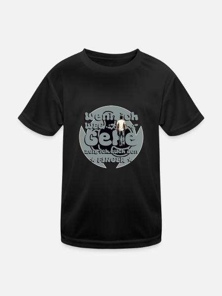 Wenn ich weg gehe zeig ich euch den Finger - Kinder Funktions-T-Shirt - Schwarz - Vorne