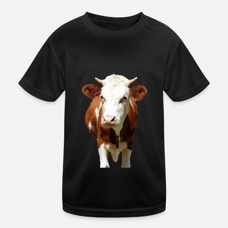 Cow Cow Head Kids Functional T-Shirt
