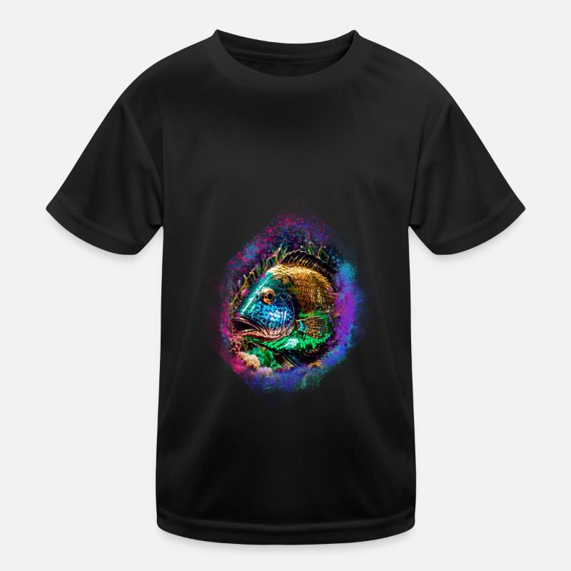 fish,colorful,sequins,graffiti,gold,metallic Kids Functional T-Shirt