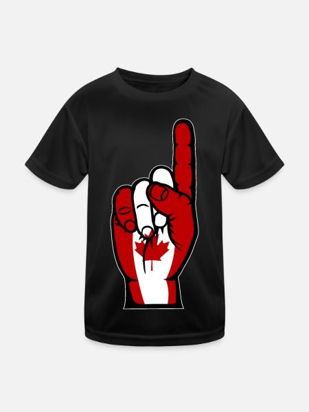 Drapeau du Canada numéro 1 - T-shirt sport Enfant - noir - Devant
