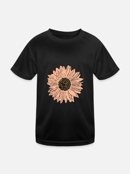 Blume pastell Blume Blumen pastell Blumen - Kinder Funktions-T-Shirt - Schwarz - Vorne