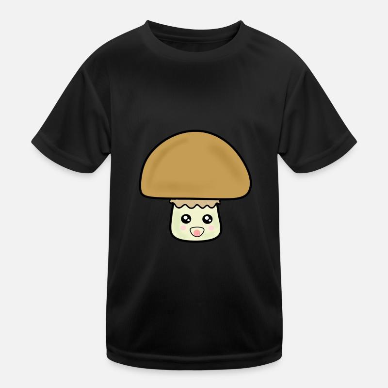 Pilz Champignon cute mit Gesicht Kinder Funktions-T-Shirt
