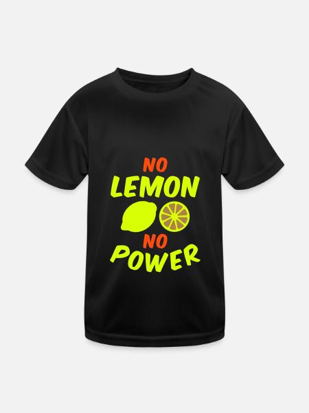 No lemon no power - Kids Functional T-Shirt - black - Front