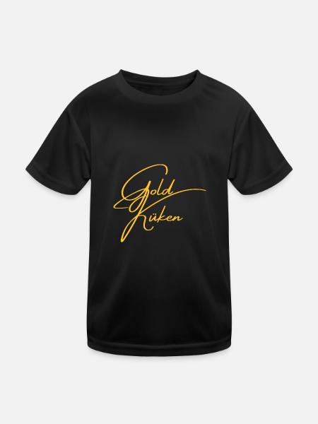 Goldküken Goldstück Kosename Geschenke Schatz - Kinder Funktions-T-Shirt - Schwarz - Vorne