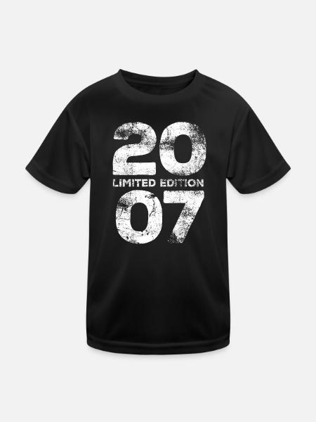 Edition Limitée 2007, Cadeau d’Anniversaire - T-shirt sport Enfant - noir - Devant