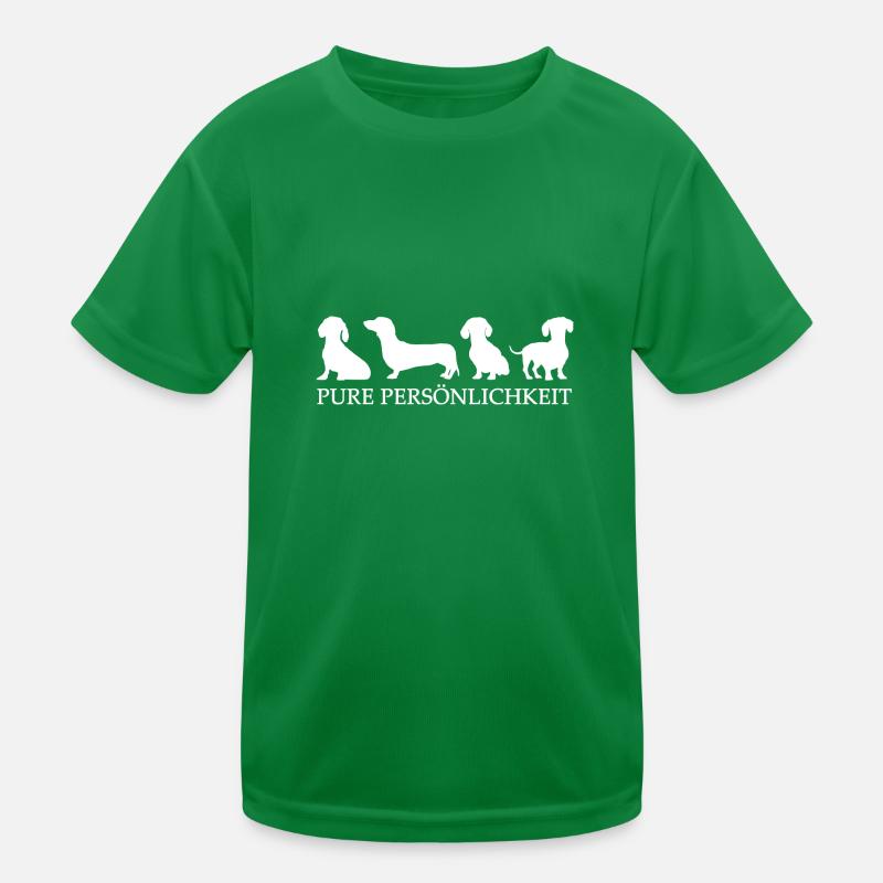 Dackelsilhouetten mit Dackelspruch Kinder Funktions-T-Shirt