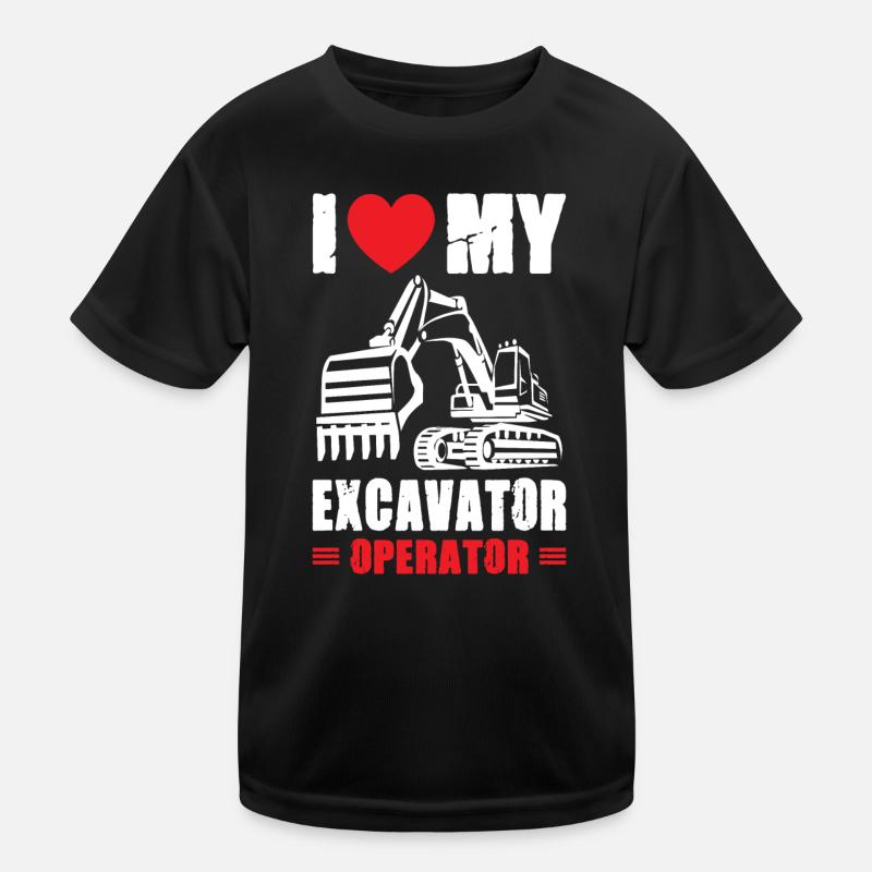 I Love Excavator Operator Kinder Funktions-T-Shirt