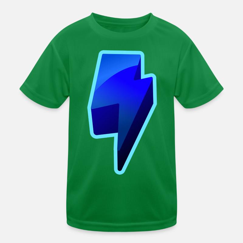 NeonBlitz Lightning Grafik Blau Kinder Funktions-T-Shirt