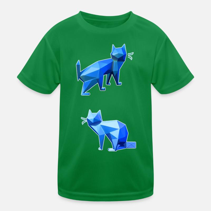 Duo Chat Polygone Bleu T-shirt sport Enfant
