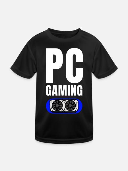 PC Gaming GPU Emblem - Kinder Funktions-T-Shirt - Schwarz