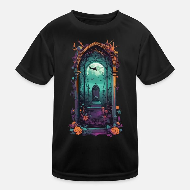 Vintage Gothic Friedhof Pastel Goth Design Kinder Funktions-T-Shirt