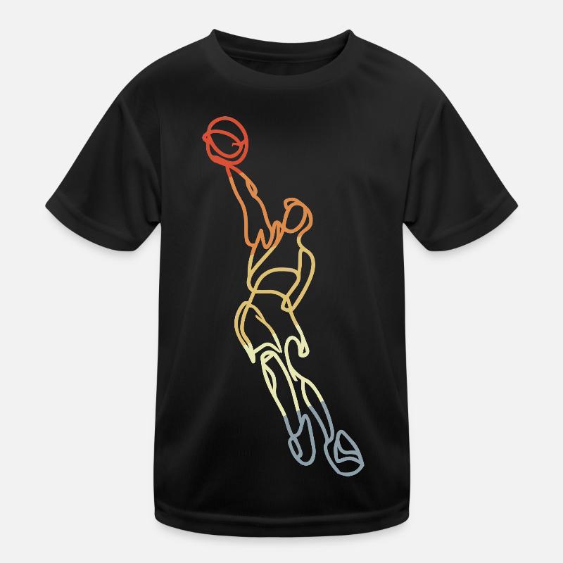 Basketball Retro Kinder Funktions-T-Shirt
