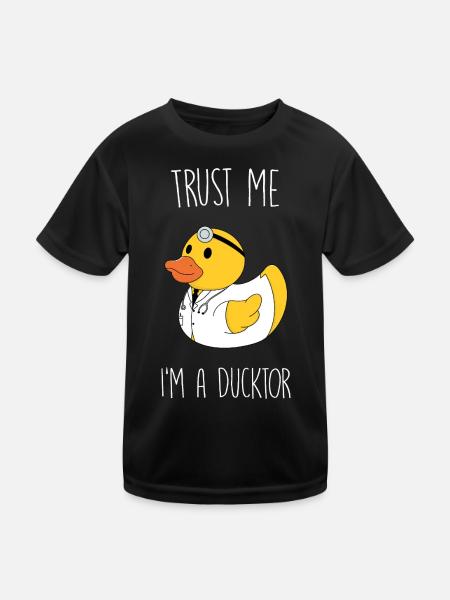 Trust me I'm a Ducktor - Kinder Funktions-T-Shirt - Schwarz