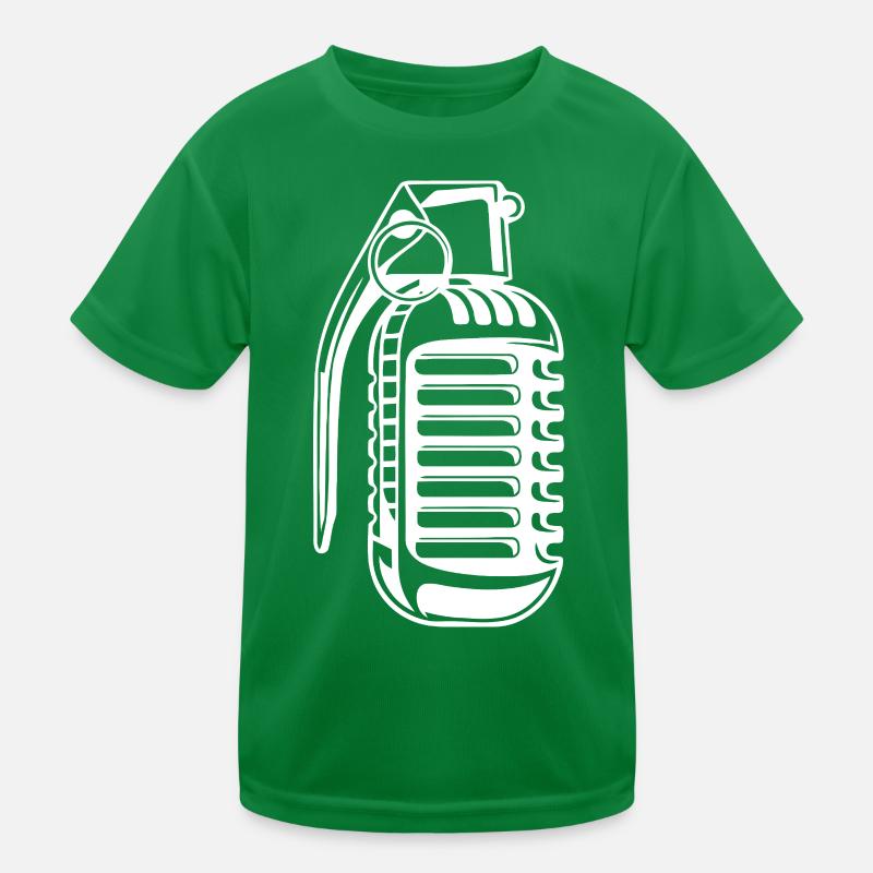 Vintage Microphone Music Illustration Kids Functional T-Shirt