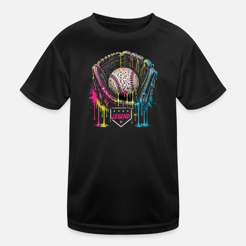 Baseball Handschuh Legend Bunt Grafik Kinder Funktions-T-Shirt
