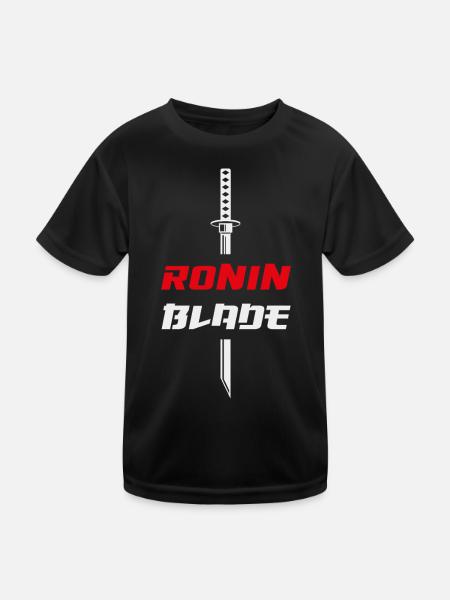 Ronin Klinge Samurai Katana - Kinder Funktions-T-Shirt - Schwarz - Vorne