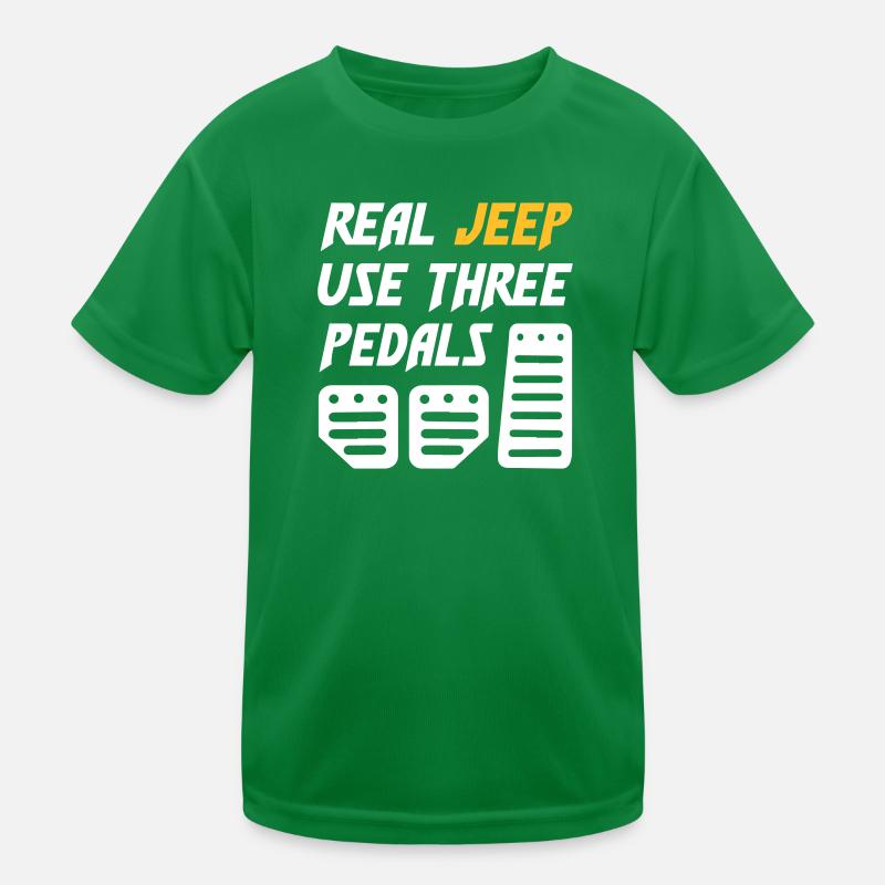 Real Jeeps Use Three Pedals Kids Functional T-Shirt