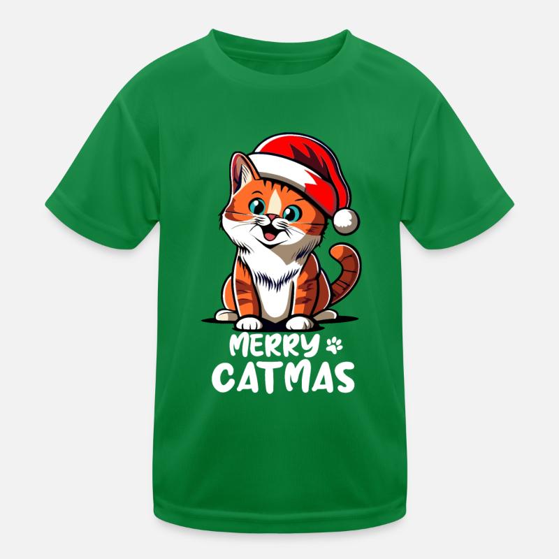 Chaton mignon souhaite un joyeux Noël T-shirt sport Enfant