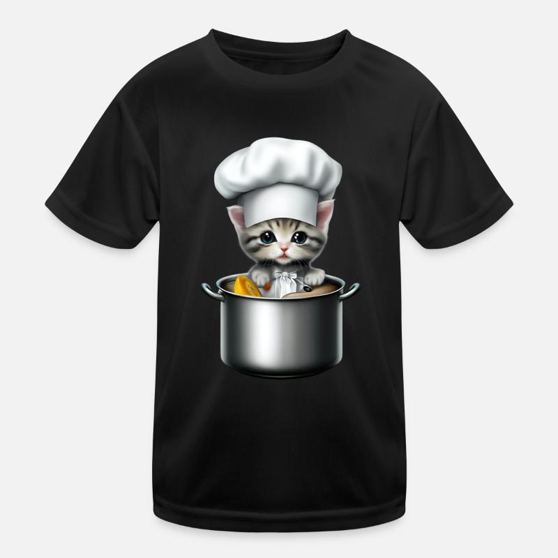 Chefkoch Katze Kinder Funktions-T-Shirt