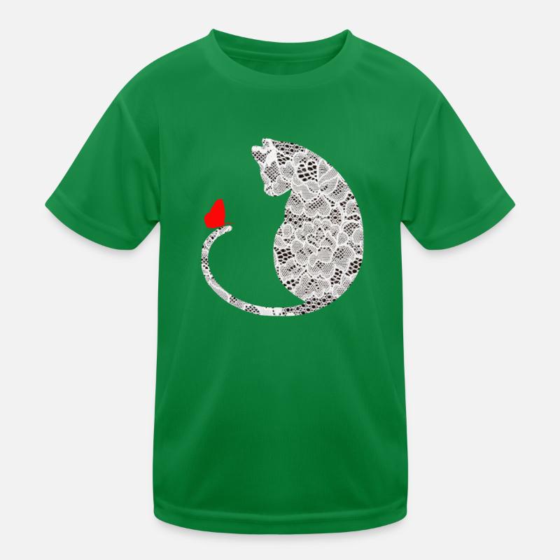 cat with butterfly white pointed Kids Functional T-Shirt