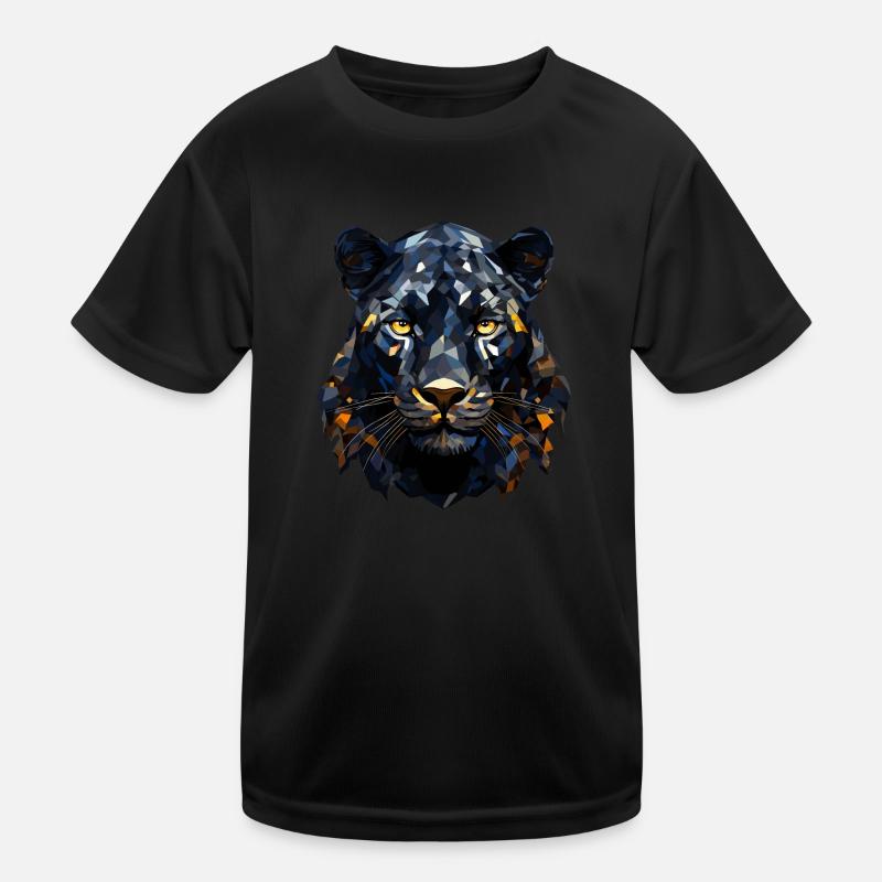 Panthère noire Style polygonal T-shirt sport Enfant