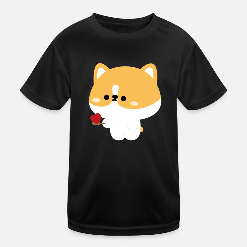 Corgi füttert Liebe Kinder Funktions-T-Shirt