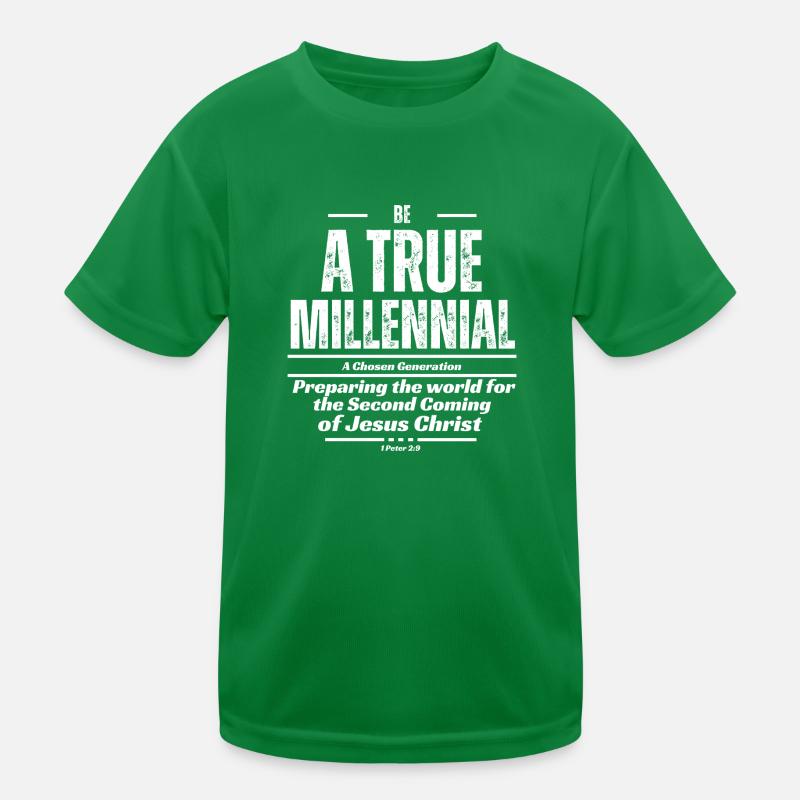 Sei ein wahrer Millennial - Weißer Text Kinder Funktions-T-Shirt