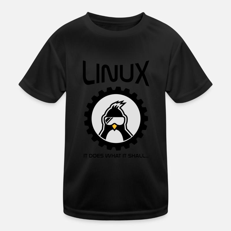 Linux fait ce qu'il doit - T-shirt sport Enfant - noir