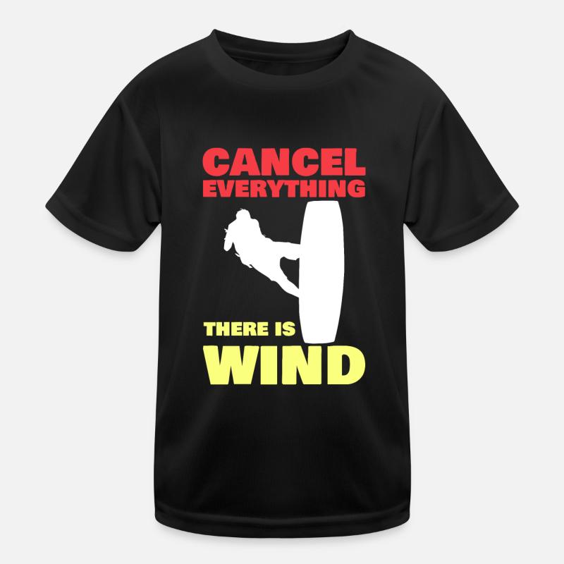 Il y a du vent drôle de kitesurfer Kiteboard T-shirt sport Enfant
