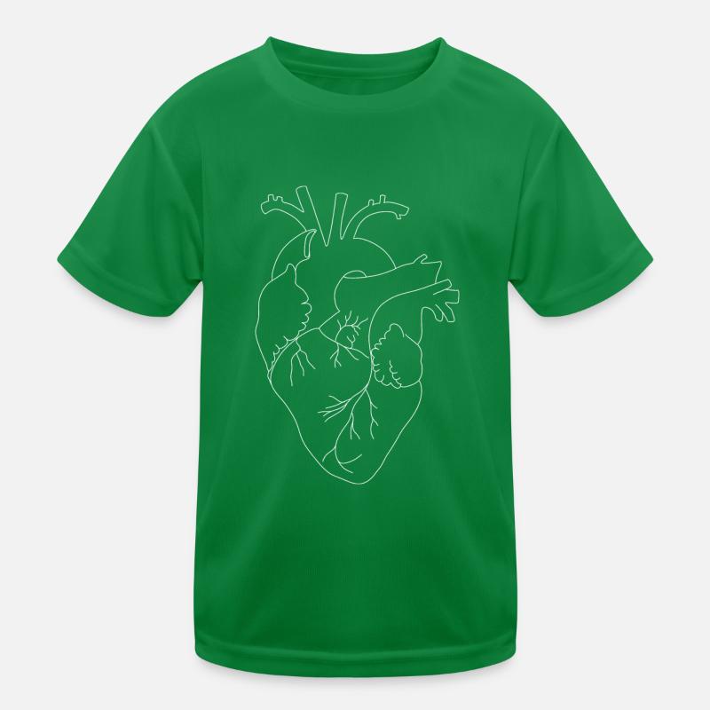 cœur anatomique, contour blanc T-shirt sport Enfant