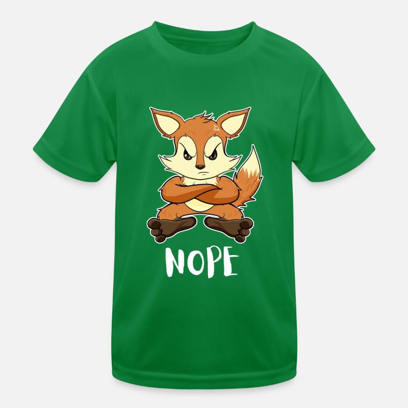 Nope Funny Lazy Fox Kids Functional T-Shirt