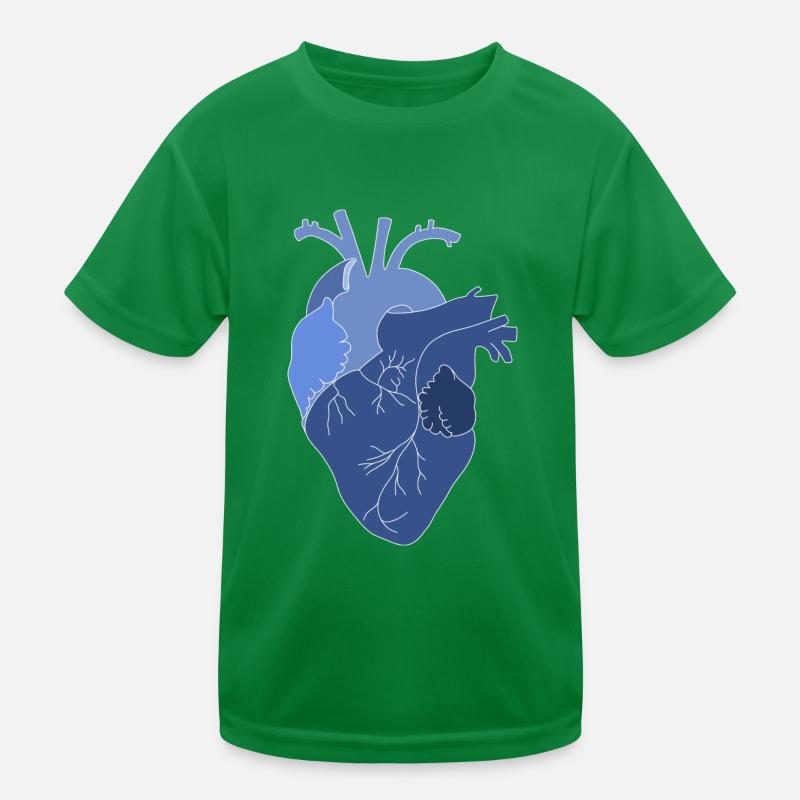 anatomisches Herz, Outline weiß Kinder Funktions-T-Shirt
