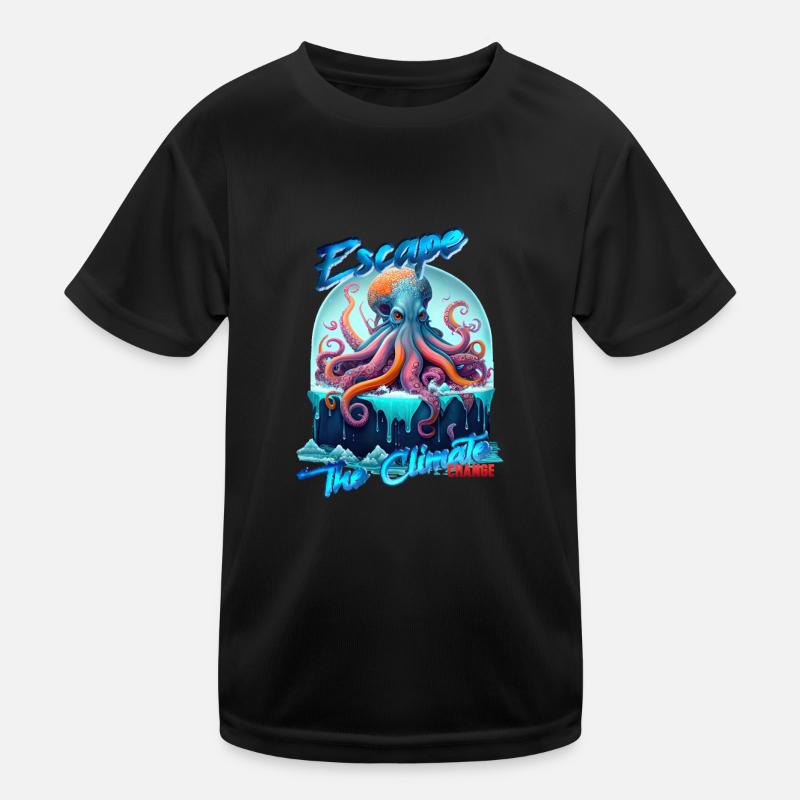 ESCAPE THE CLIMATE (changement) - Octopus Version T-shirt sport Enfant