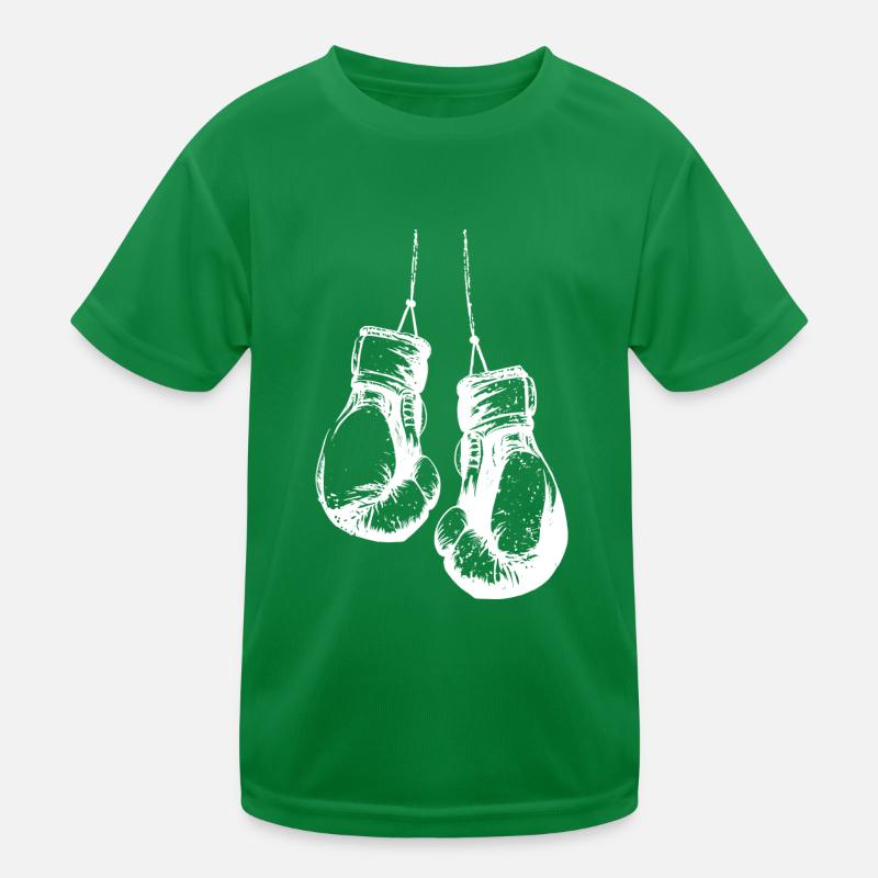 Gants de boxe suspendus en blanc T-shirt sport Enfant