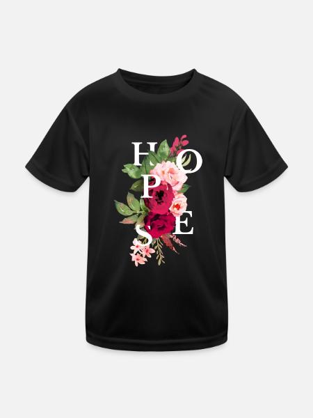 Hopes flowers - Kids Functional T-Shirt - black - Front