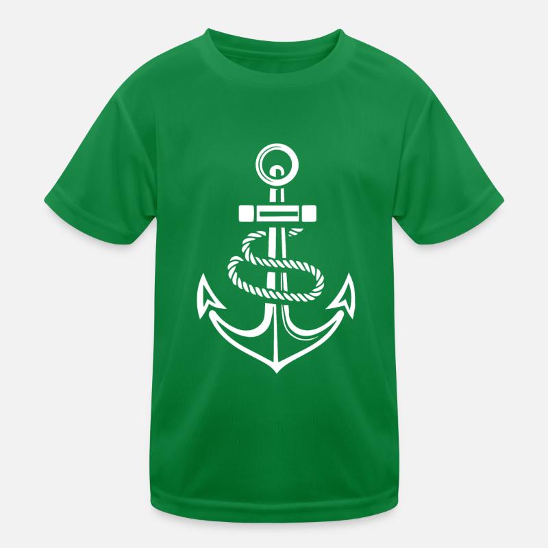 Anker Boot Schiff Nautik Kinder Funktions-T-Shirt