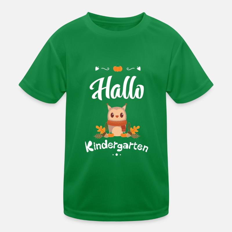 süßes Eulen Design mit Herbstmotiven Kinder Funktions-T-Shirt