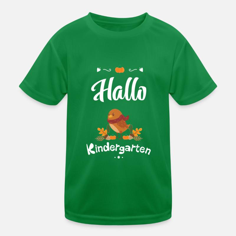 süßes Vogel Design mit Herbstmotiven Kinder Funktions-T-Shirt
