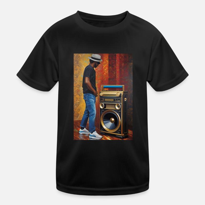 Old School Ghettoblaster Kinder Funktions-T-Shirt