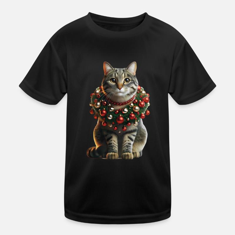 Advent Cat Motif Kids Functional T-Shirt