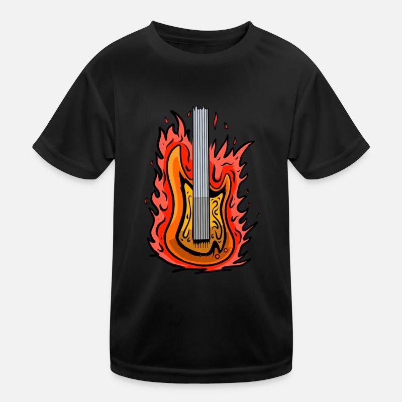 Cool Burning Guitar Kids Functional T-Shirt