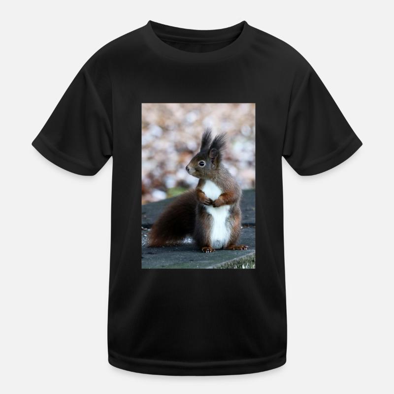 Eichhörnchen, Isibat - Kinder Funktions-T-Shirt - Schwarz